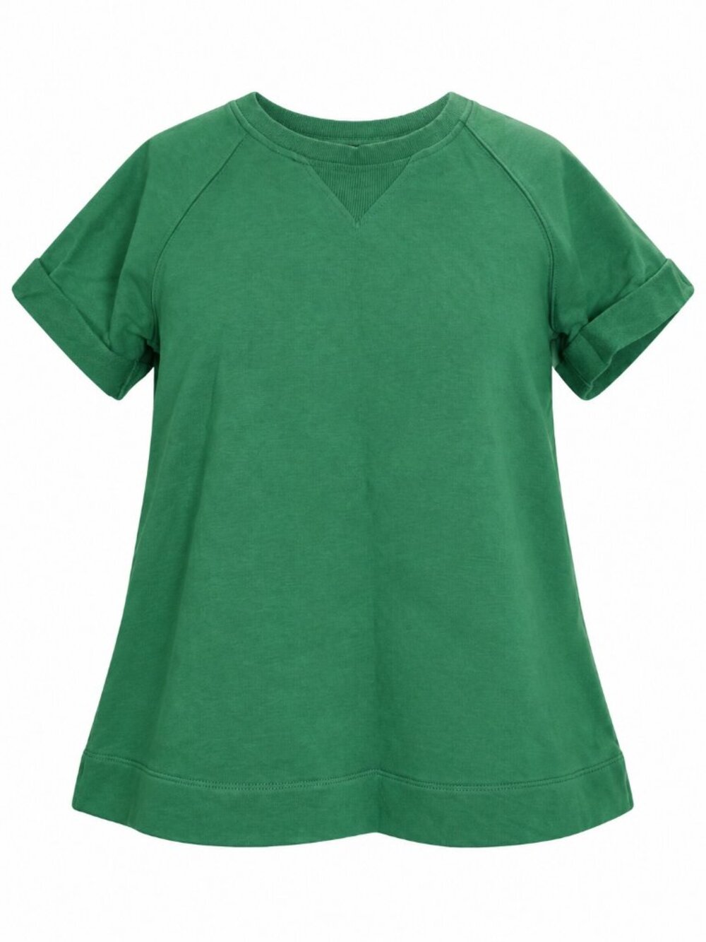 Anthropologie Eri + Ali Green Short-Sleeve Cotton Blend Sweatshirt XS